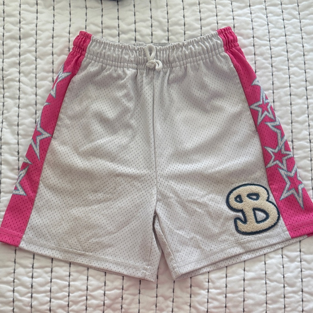 Kids Pink and White Star Shorts